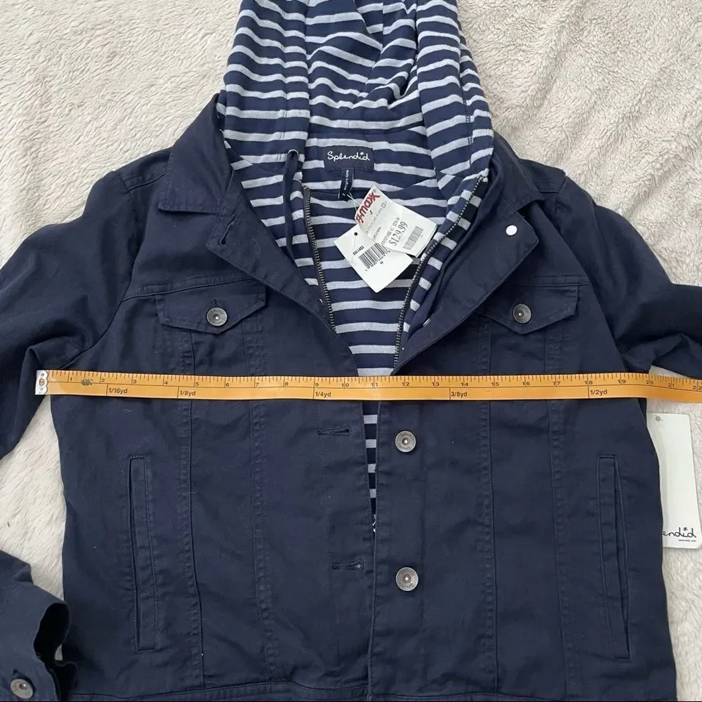 NWT Splendid Corby Twofer Jacket with Stripe Hood Size Medium